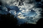 clouds, sunset, the gathering storm