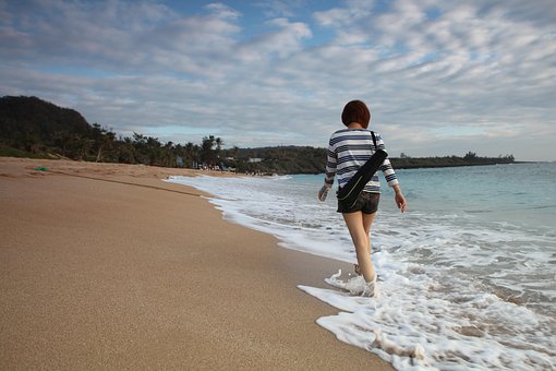 Ragazza, Ocean, Estate, Beach, Vacanza
