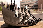 sculpture, steel, metal