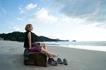 beach, sit, legs