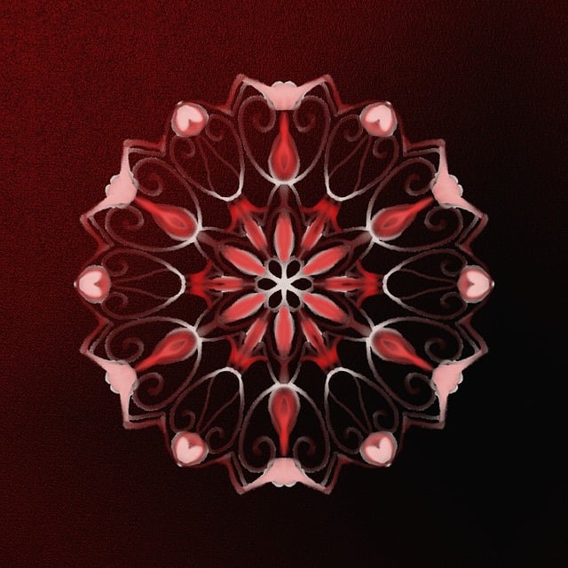 Free mandala red bright illustration