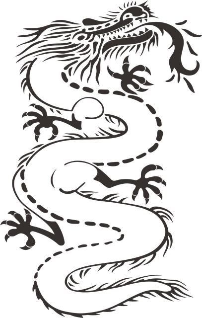 Free dragon monster black vector