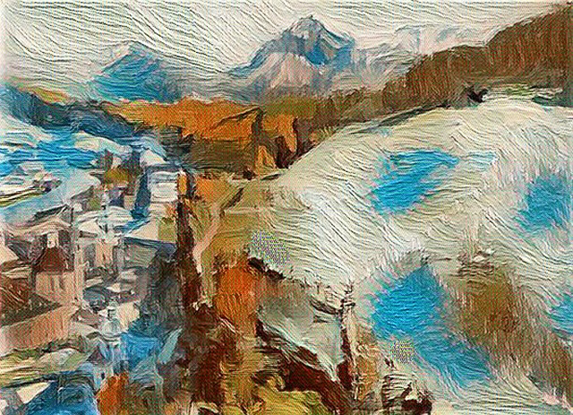 Free abstract mountains landscape illustration