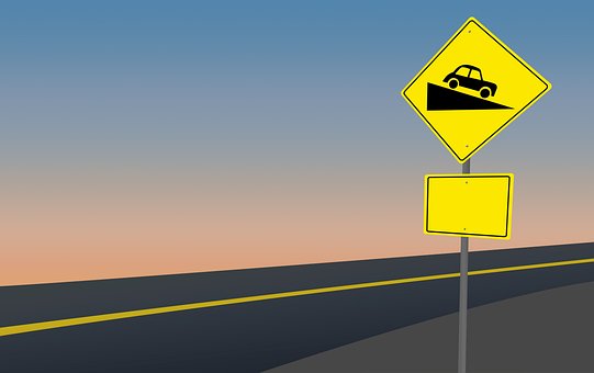 Free Road Sign Steep Hill Ahead photo and picture