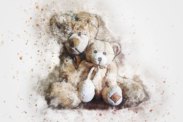 Free teddy bear sitting illustration