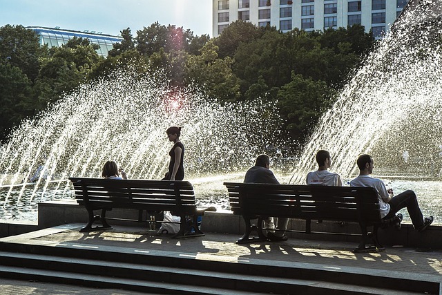 Berlin, Fernsehturm, Wasserspiele
