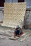 bamboo, mat, making