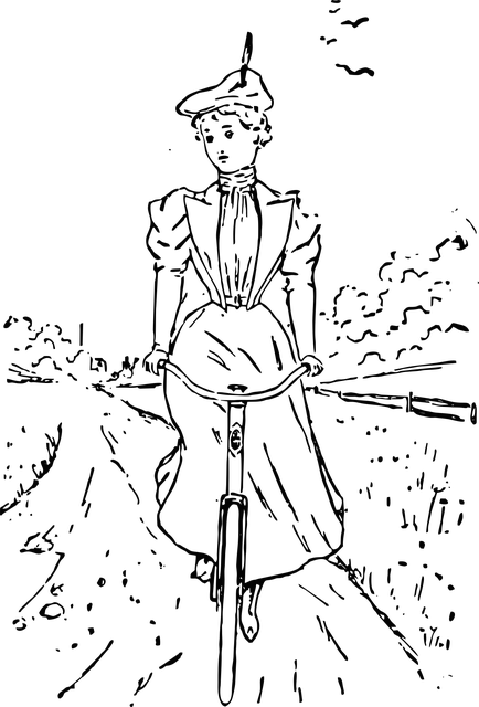 Free bike biking lady on bike vector
