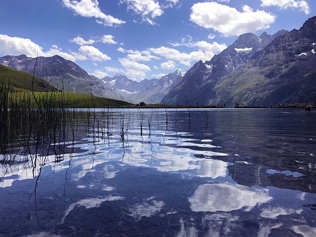 Lake, Berg, Reflexion, Landschaft, Alpen