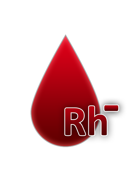 Free blood group rh factor negative a drop of blood illustration