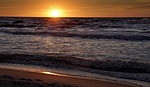sunset, sea, beach
