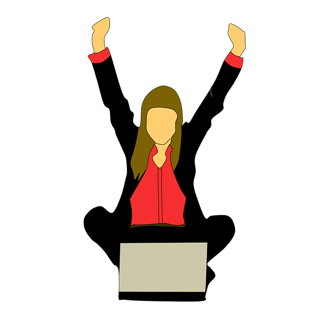 Free woman business laptop illustration