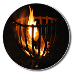 fire basket, embers, fire