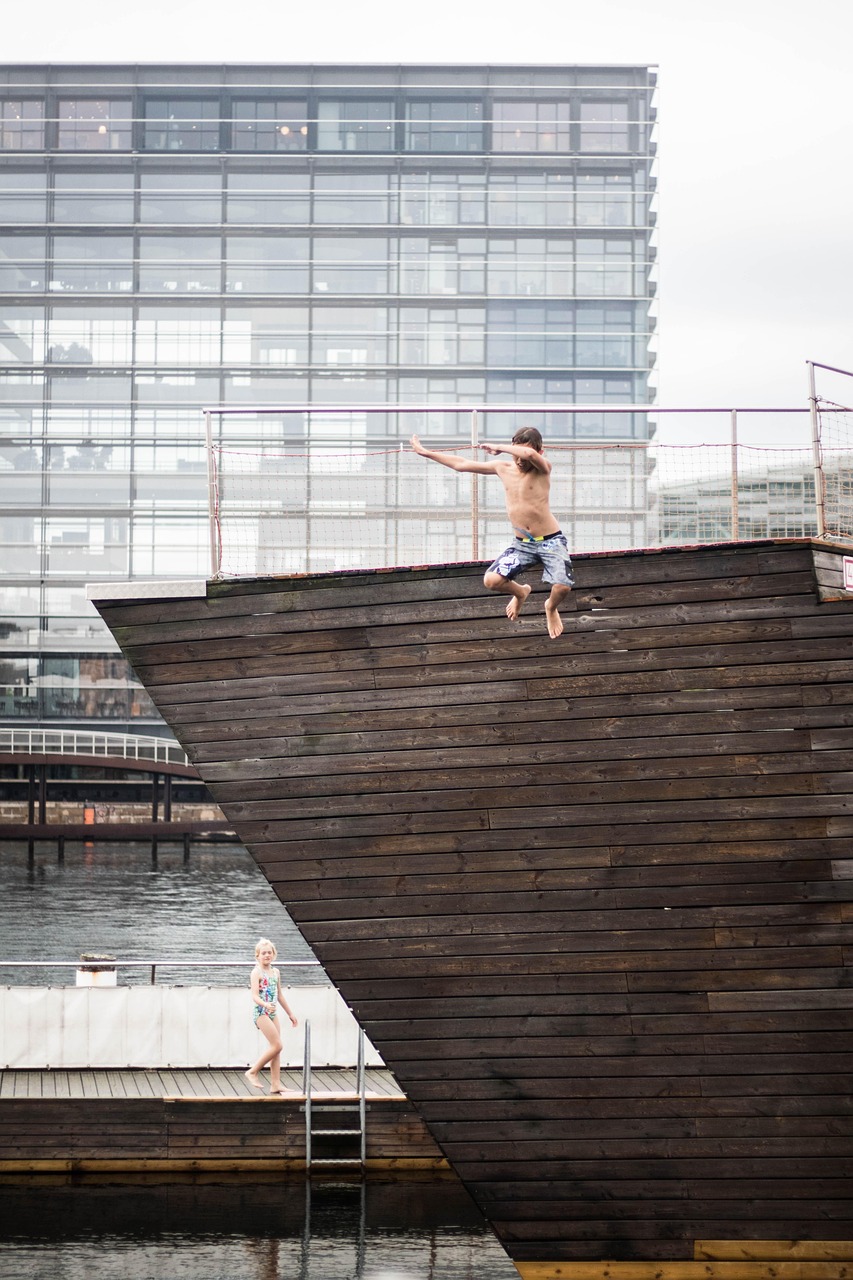 Copenhagen, Jump, Water, Happy, Cold