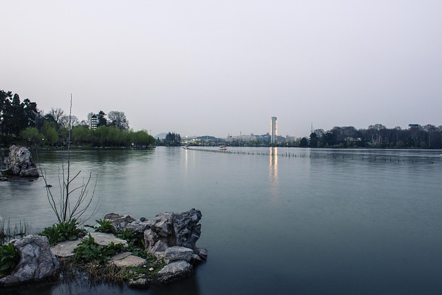 Xuanwu-See, Twilight, Wasserlandschaft
