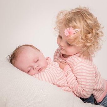 Søstre, Søster, Baby, Toddler, Barn