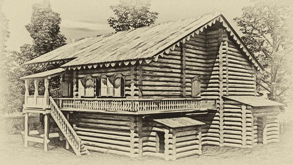 Free Log House Architecture illustration and picture