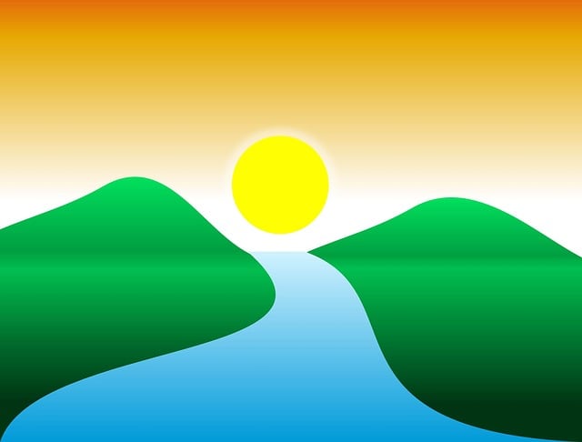 Free nature river cartoon background illustration