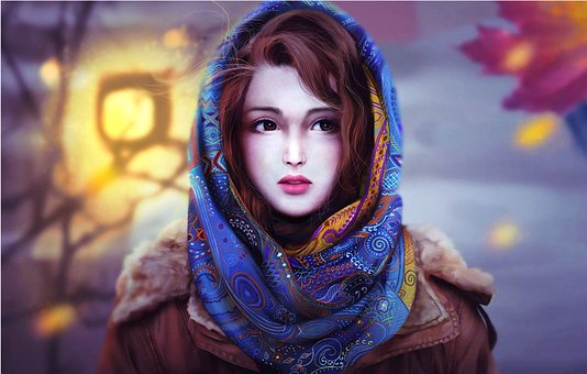 Mädchen, Malen, Digital