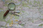 map, travel, compass