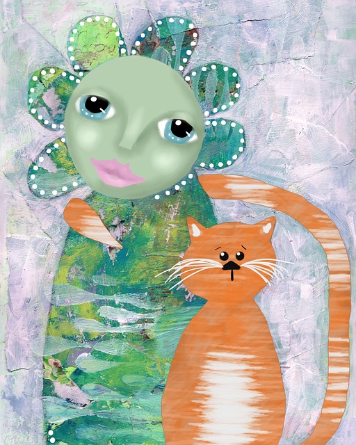Free cat ginger animal illustration
