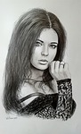 woman, graphite pencil, girl