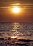 sea, sunset, evening