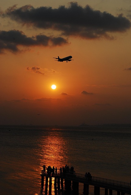 Free Aeroplane Sunset photo and picture