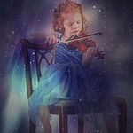 girl, child, violin