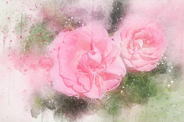 Free flowers roses art illustration