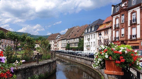 Wissembourg, Vinmarker, Frankrig, Kanal