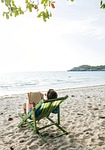 beach, book, calm