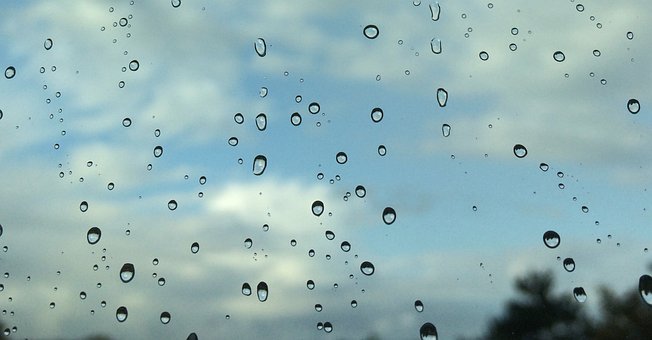 Regndråber, Vindue, Dråber, Natur, Regn