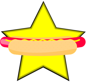 Hot Dog, Gwiazda, Jedzenie, Fast Food