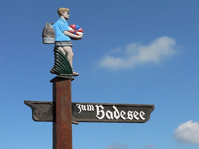 Free Signpost Bathing Lake photo and picture