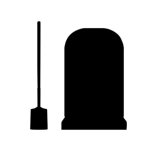 Free grave stone shovel vector