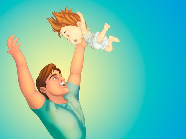 Download free HD stock image of Father Son Free father son baby illustration