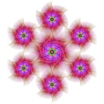 round, star, fractal
