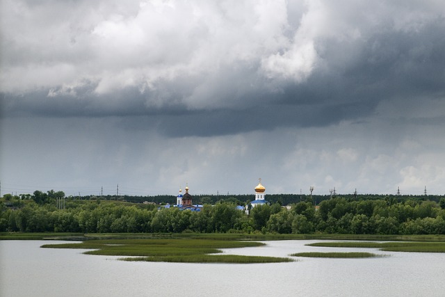 Sky, By, Overskyet, Skyer, Regn, Vejr