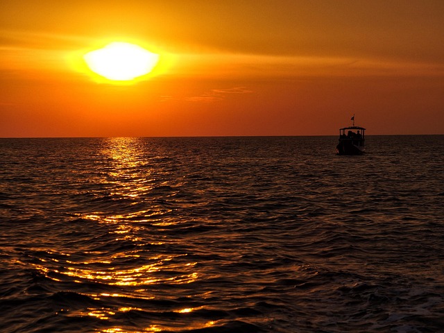Zonsondergang, Boten, Boot, Horizon