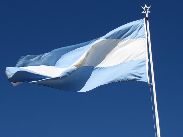 Argentinische Flagge, Welle, Celeste