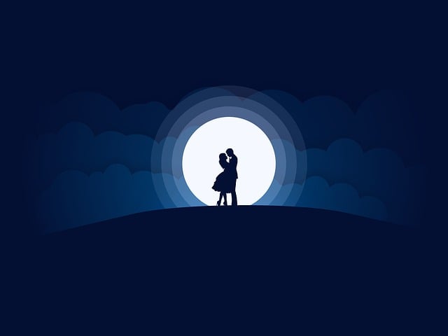 Free couples moon love illustration
