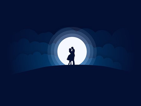 Par, Måne, Elsker, Himmel, Romantik