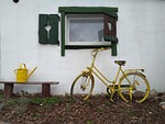 bike, window, house