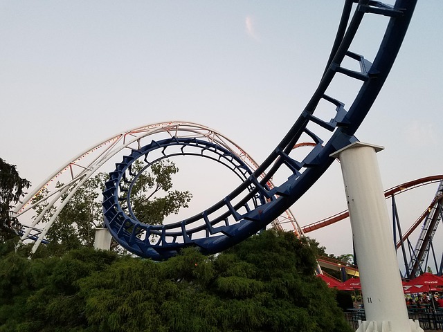 Parque, Verão, Diversão, Montanha Russa