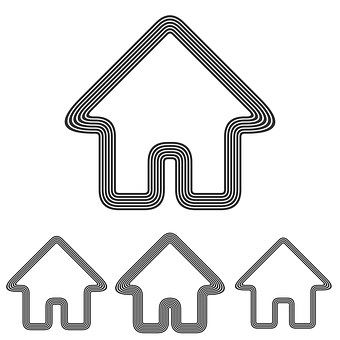Hustegn er vanlige ikoner for hjemmeside design.