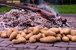 potato fire, potato roast, embers