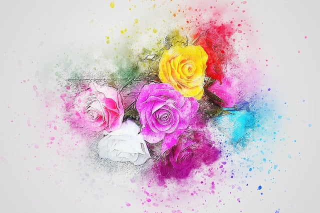 Free flowers bouquet art illustration