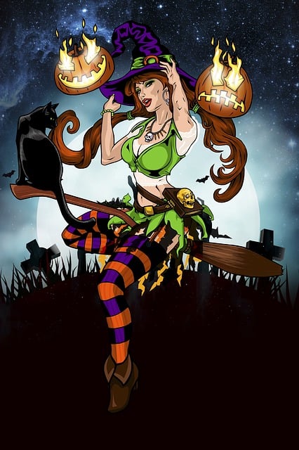 Free Witch Cat illustration and picture