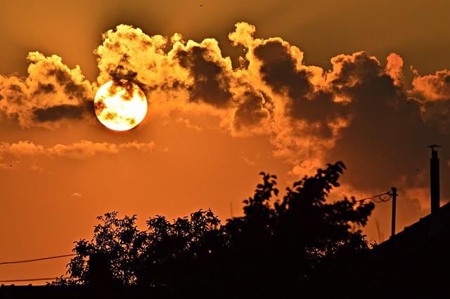 Sonnenuntergang, Dämmerung, Rot